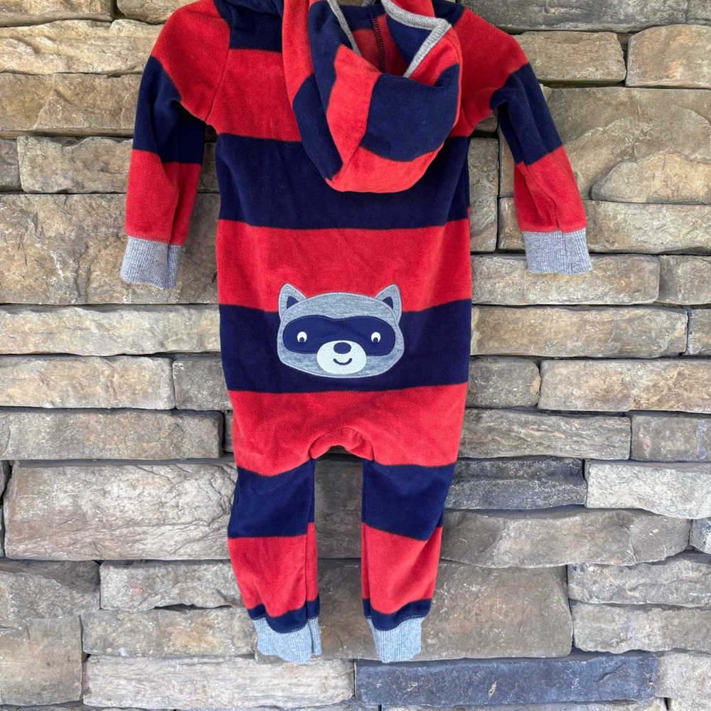 Carter's Red and Blue Footies with Ribbed Cuffs LOT OF TWO ONESIES